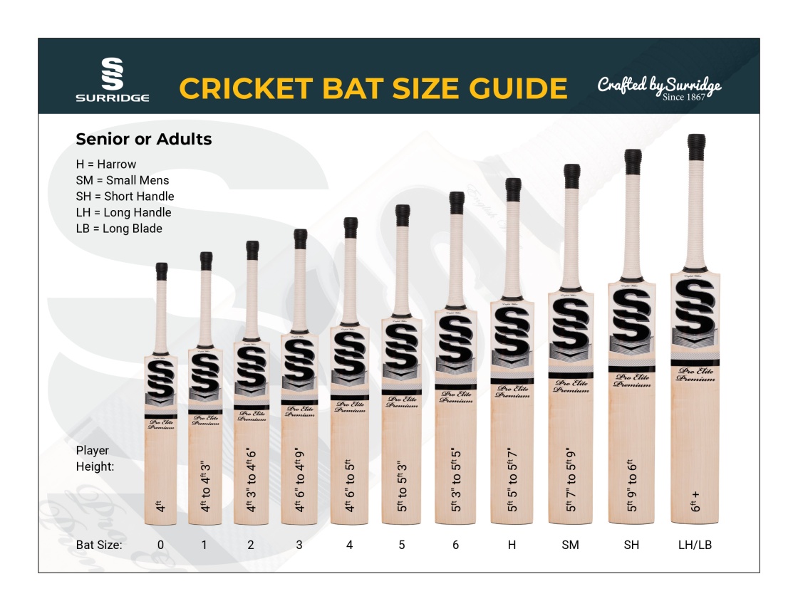 Jumbo Retro Bats  Grade 1 - Size Guide