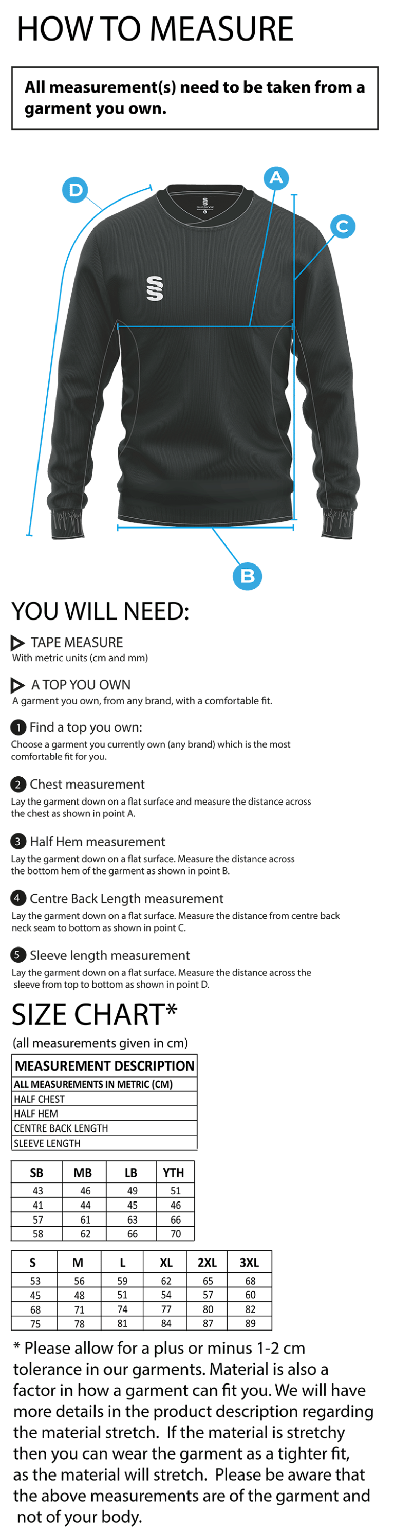 Anglia Ruskin - Run Out Top - Unisex Fit - Size Guide